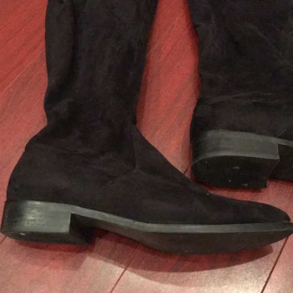 Public Opinion Over The Knee Suede Boots 9M Black - Picture 6 of 8